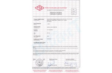 Kalibrasyon Sertifikası
